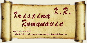 Kristina Romanović vizit kartica